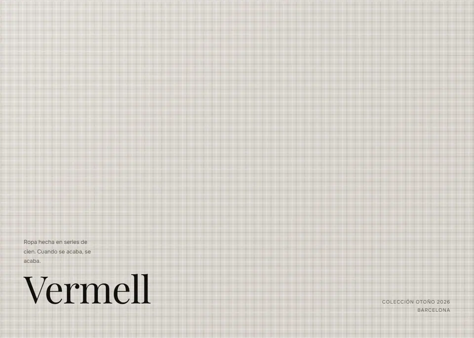 Vermell — Comercio de moda con transiciones de página tipo editorial y un carrusel horizontal gobernado por scroll.